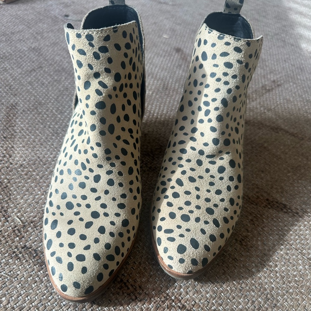 Dolce Vita Leopard Leather Ankle Boots Kaidie Sz 6M
